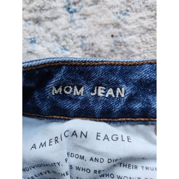 American‎ Eagle Women's Size 0 Distressed Denim Mom Jean Shorts - Picture 3 of 4